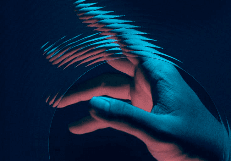 Samatechs imagery direction: hand and sculptural layered forms
