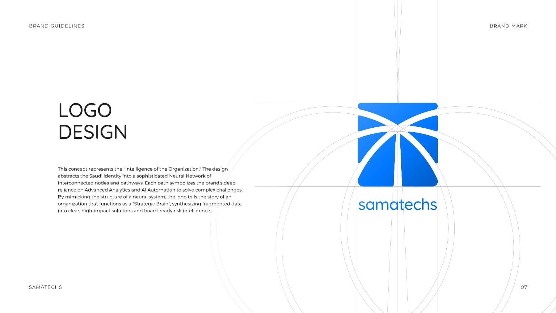 Samatechs logo concept and construction