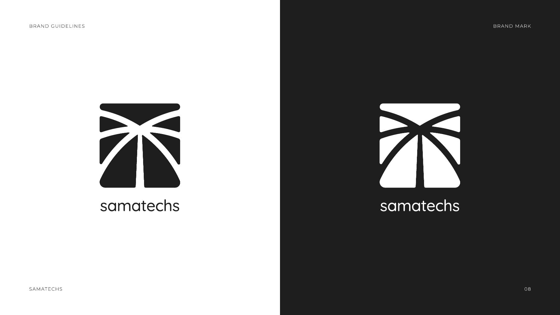 Samatechs black and white logo versions